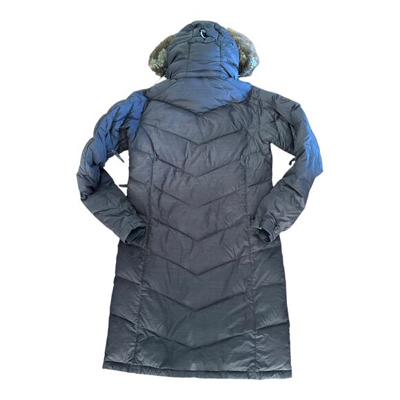 Eastern Mountain Sports Browm down coat removable Faux fur Hood size medium - Picture 8 of 12